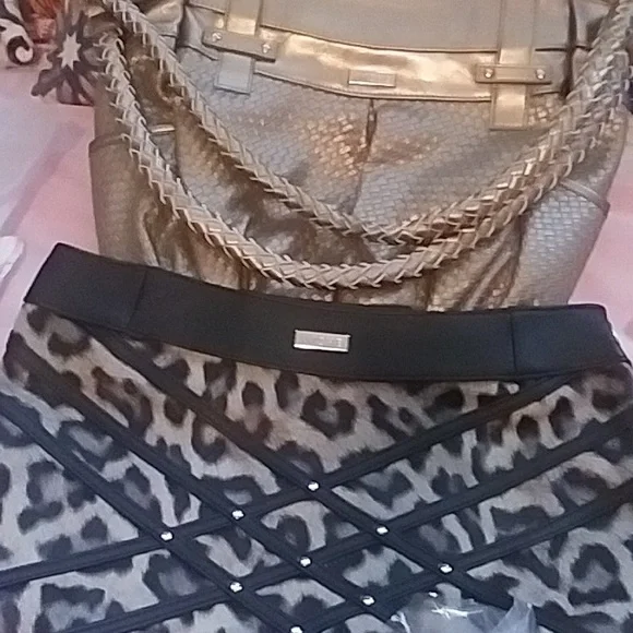 Miche demi base  golden bronze shell leopard shell long crossbody strap+braided - Picture 16 of 16